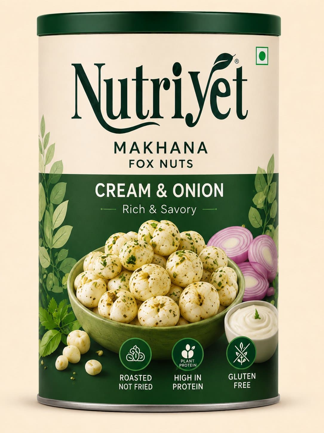 NutriYet Cream & Onion Makhana 80g